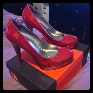 Red Platfrom Pumps. Size 10